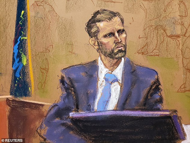 Courtroom sketch artist Jane Rosenberg captures Eric Trump