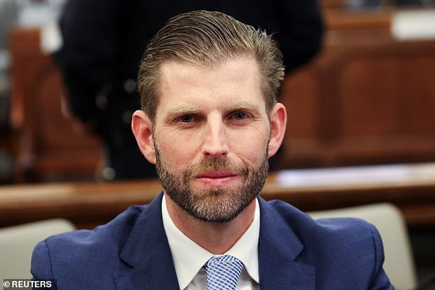 Former US President Donald Trump's son and co-defendant, Eric Trump, testifies at the Trump Organization civil fraud trial in New York