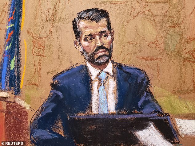 Don Jr.  said to the cartoonist in the courtroom, 