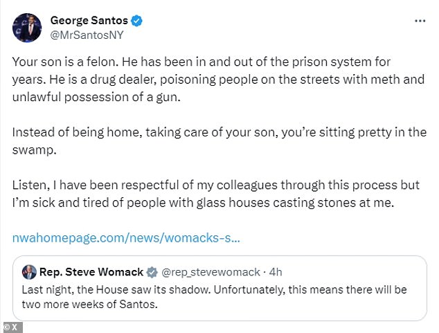 1698964411 857 George Santos rips into colleague Steve Womacks drug dealing son who