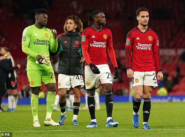 United players recorded dismal figures after their Carabao Cup exit at Old Trafford on Wednesday