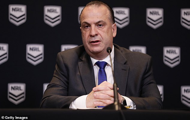 Australian Rugby League Commission Chairman Peter V'Landys meets Joe Biden in person at the White House in Washington at the invitation of Anthony Albanese