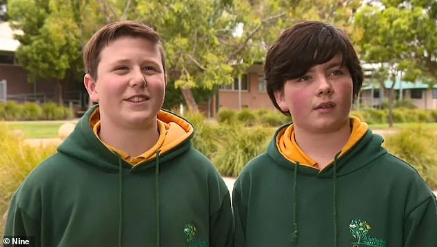 Jake Grimshaw (left) and Roy Manning (right) sprang into action after hearing Mrs O'Neill calling for help from her apartment