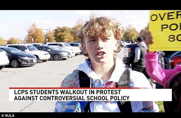 A male student (pictured) said he wanted to be able to relax and shower comfortably in the men's locker rooms