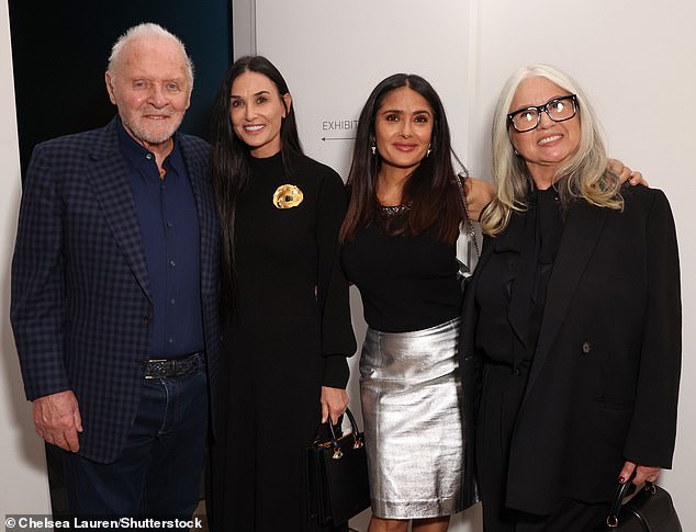 Famous clientele: Acclaimed actor Anthony Hopkins, 85, also attended the Frequency art opening