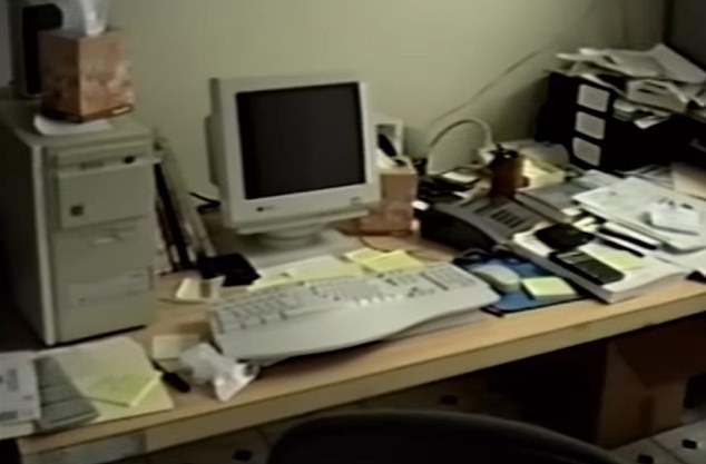 Jeff Bezos' own desk in Amazon's first office in his garage can be seen above