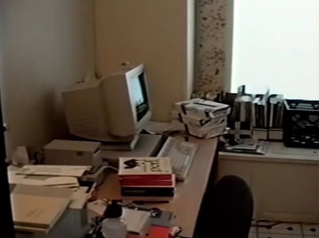 The small garage provided space for another desk (above) and various office equipment