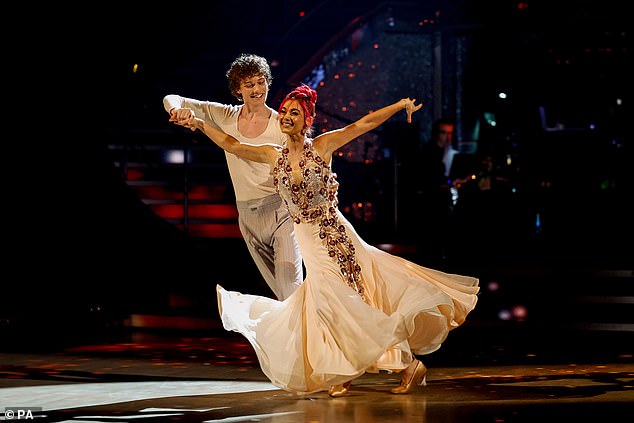 On screen: 15 years after his mother's death, Bobby is back in the spotlight, delighting the nation with an appearance on Strictly Come Dancing (pictured with Dianne Buswell)