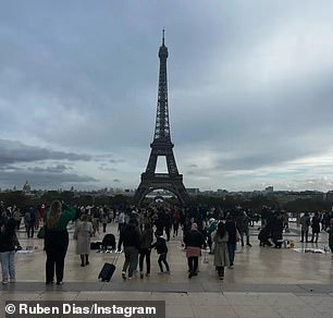 Spot the difference: They were clearly taken within minutes of each other, because the same passers-by could be seen in the photos