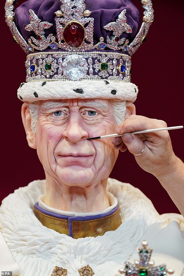 The mother-of-three said King Charles' eyes were the most time-consuming part of the cake