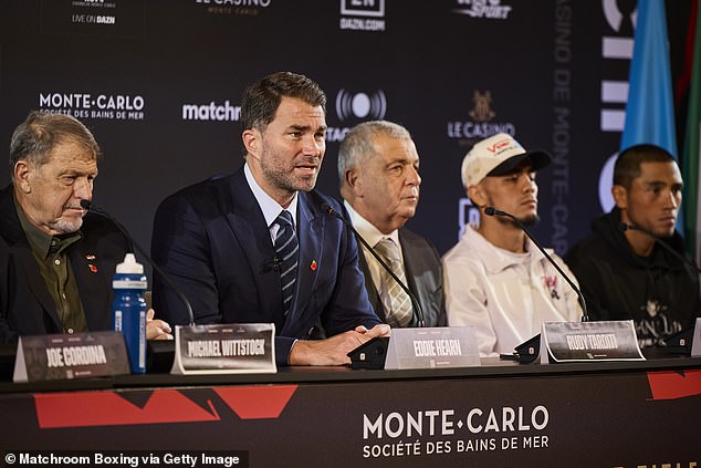 Eddie Hearn before the show on Saturday evening at Casino de Monte-Carlo