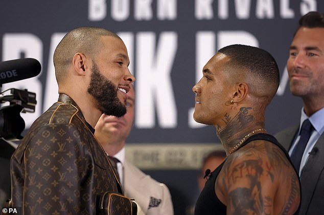 Chris Eubank Jr (left) and Conor Benn during the press conference at Glaziers Hall in London