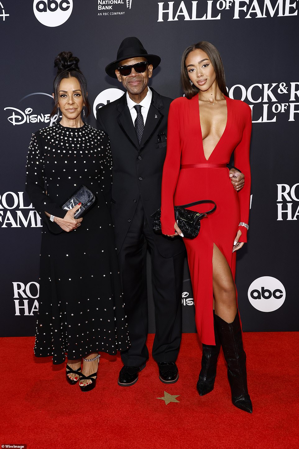 Red carpet: ) Lisa Padilla Harris, Jimmy Jam and Bella Harris pictured