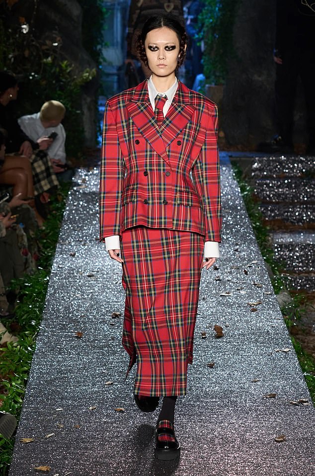 Antonio Marras created a look that paired the same structured blazer and sleek pencil skirt