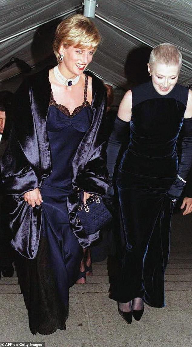 Diana's silky navy blue Dior slip dress is one of her most memorable looks of all time when she wore it to the 1996 Met Gala