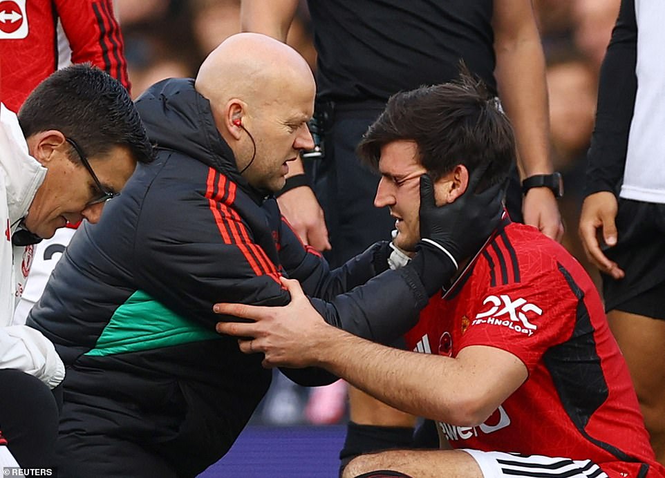 Maguire also received medical attention twice for a head injury, but was able to play the full 90 minutes and performed well