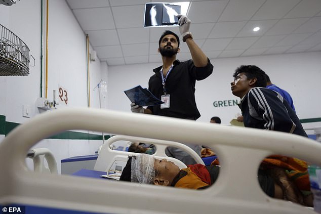 Teams of doctors were ready to help the injured at the city hospital