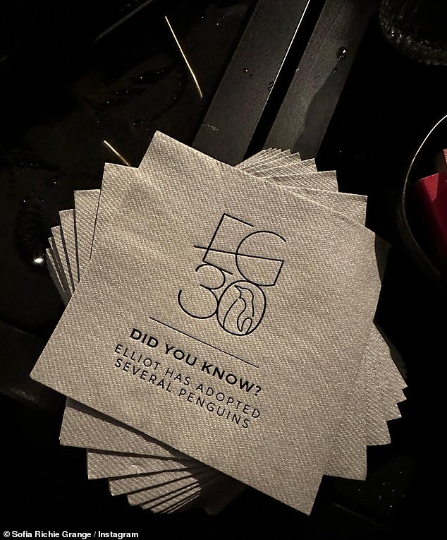 Fun Fact: The cocktail napkins offered a fun fact about Elliot: 