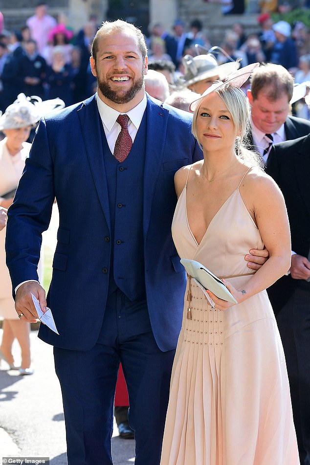 For example: James and Chloe are pictured at Prince Harry's wedding to Meghan Markle in May 2018