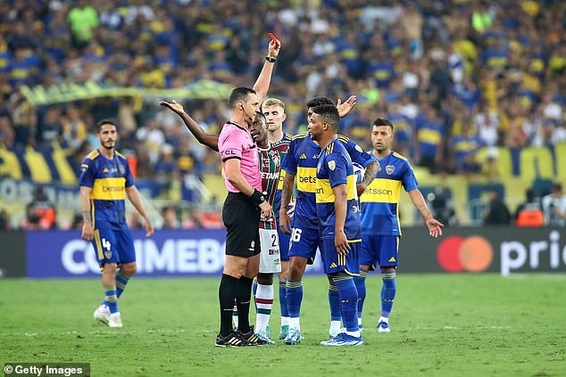 Left back Frank Fabra was sent off for punching an opponent in the final phase of extra time