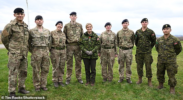 The royal family smiled for photos with military members at the Winona Rifle Range in St Catherines, Canada