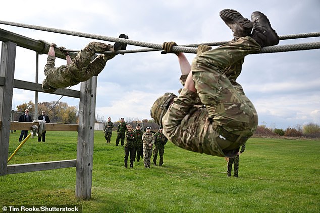 The army members take part in a series of different tasks designed to test both physical and mental strength