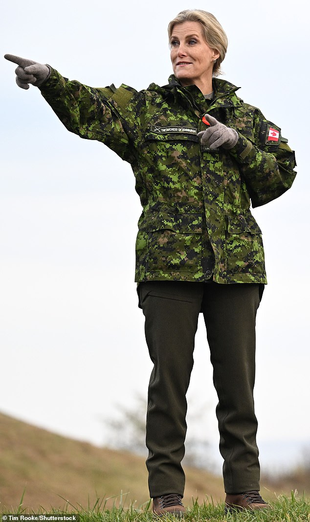 Sophie seemed focused as she took part in the various military activities designed to test strength