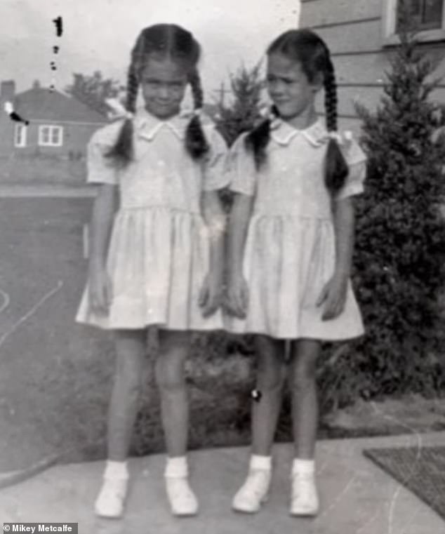 “We have the same brain,” Susan said of her and her sister.  Depicted are the couple as children