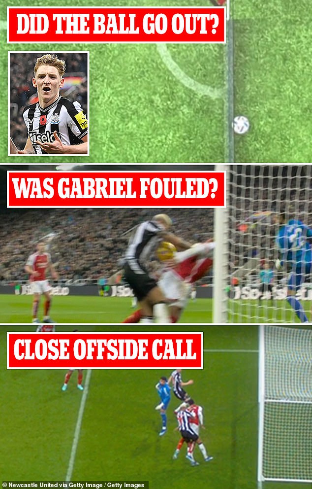 Officials had to review three separate incidents before deciding to award Gordon's goal