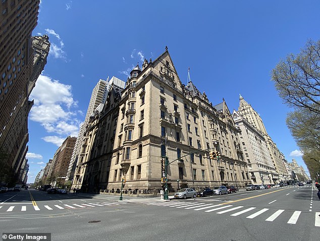 A view of the Dakota Building during the coronavirus pandemic on April 15, 2020 in New York City