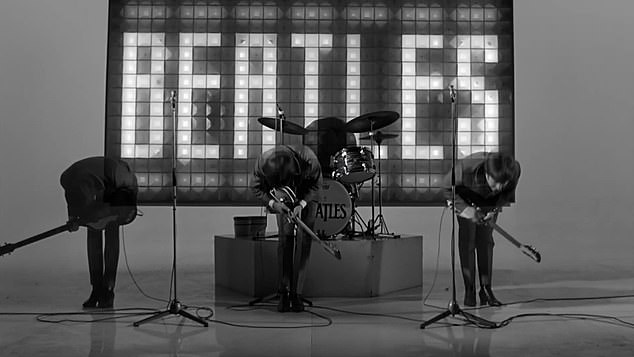 The final scene in the video shows the Beatles bowing before disappearing and the camera cutting to black