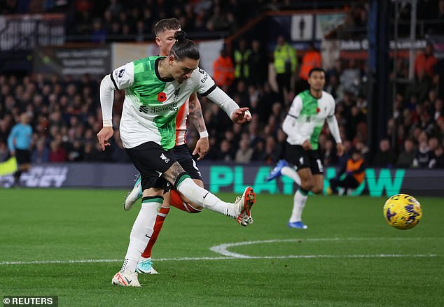 Nunez rattled the crossbar early on, but couldn't get on the scoresheet against Luton