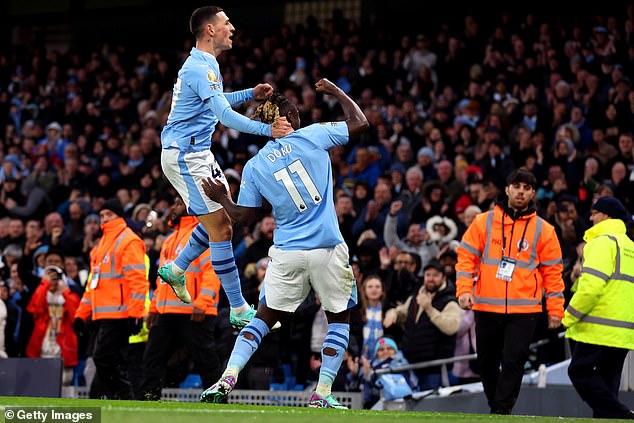 Phil Foden celebrates with Jeremy Doku, these are two young, bright sparks in the City side