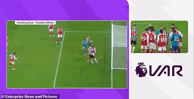 The VAR was unable to draw the line and was able to definitively rule out Gordon's goal due to offside