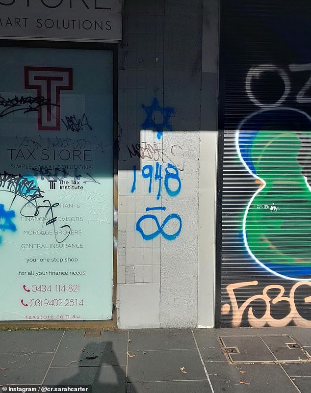 Sarah Carter – mayor of Maribyrnong in Melbourne's west – shared disturbing photos on Monday after the Star of David was graffitied on buildings and businesses in Footscray