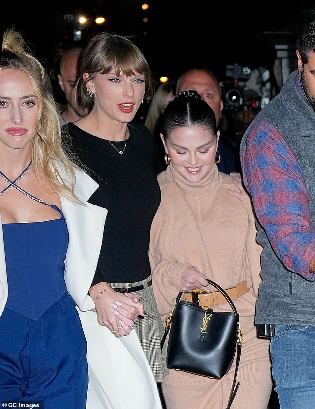 Power couple: The beautiful women all looked absolutely stunning as they headed out for dinner, with Taylor and Selena leading the way