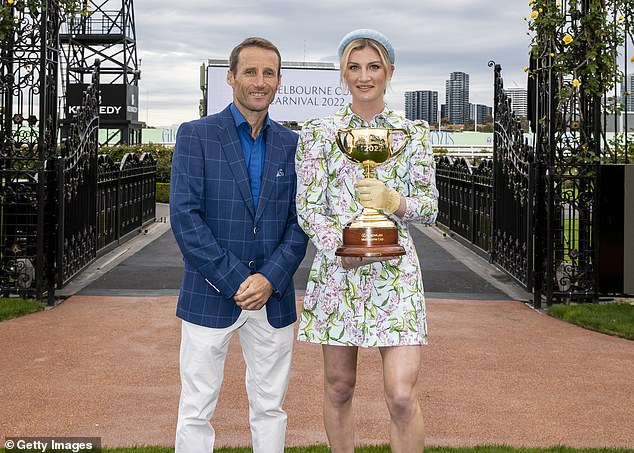 Tuesday's race will be the nine-time Group 1 winner's third attempt at winning the Melbourne Cup (pictured with legendary Australian jockey Damien Oliver at Flemington last year)