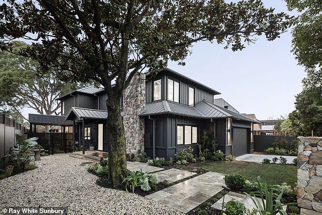 The fan favorites, both 27, ultimately walked away with $1.65 million in winnings and a further $100,000 in prize money after transforming the original classic 1950s brick home into an ultra-modern two-storey family home (pictured: street view)