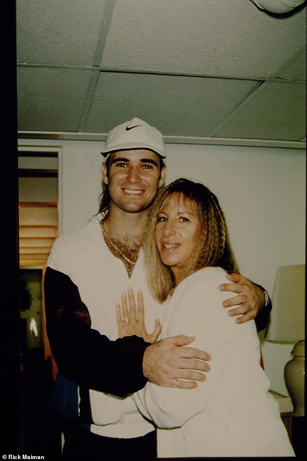 Playing the game: Barbra raised eyebrows over her relationship with tennis superstar Andre Agassi in 1992, when he was 28 years her junior