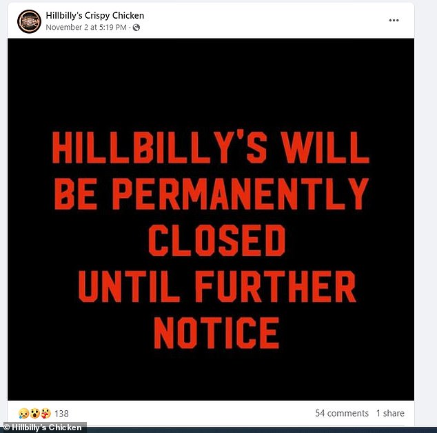 Mr Tay's Hillbilly's Fried Chicken company has declared bankruptcy, just four years after Hillbilly's Crispy Chicken opened in Baulkham Hills