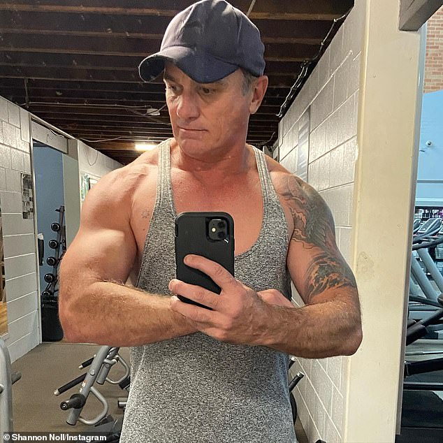 It comes after Shannon revealed how he completely transformed his body in three months after hitting the gym earlier this year.  (Pictured in April)