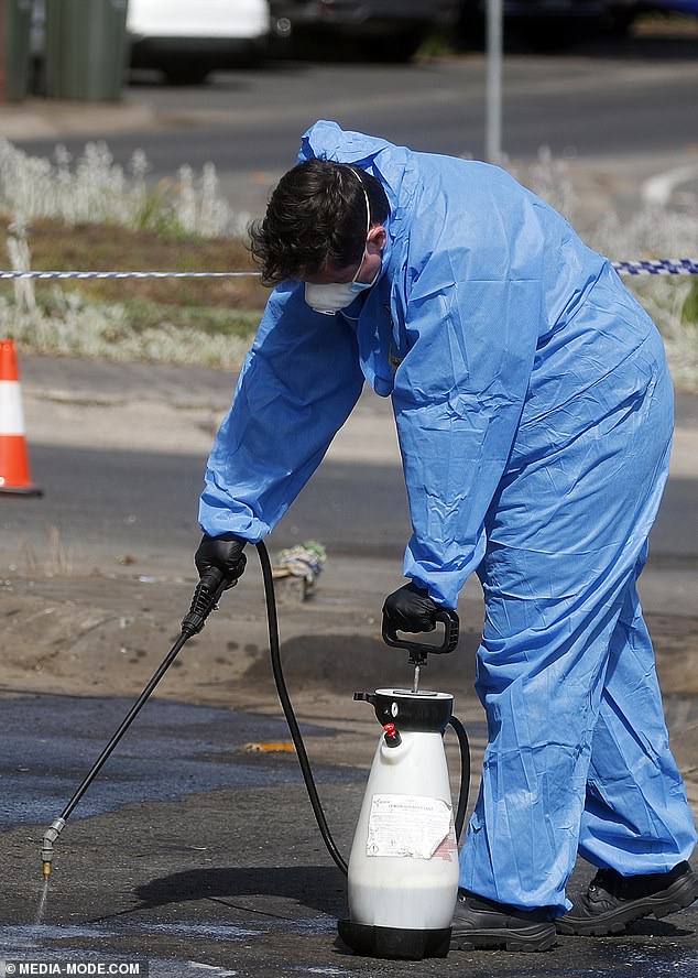 Cleaners spent hours removing all evidence of the tragic crash