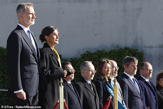 The beautiful couple was also photographed posing with officials and greeting everyone present