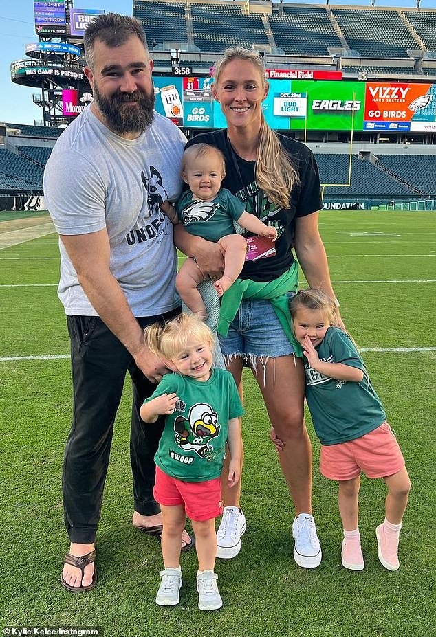 Family: Jason and his wife Kylie are also parents to Wyatt's sisters Elliotte, two, and Bennett, eight months