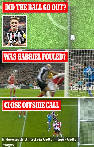 Officials had to review three separate incidents before awarding Gordon's goal