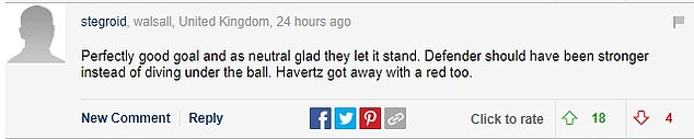 Mail Sport readers have had their say on the controversial incident following Newcastle's 1-0 win