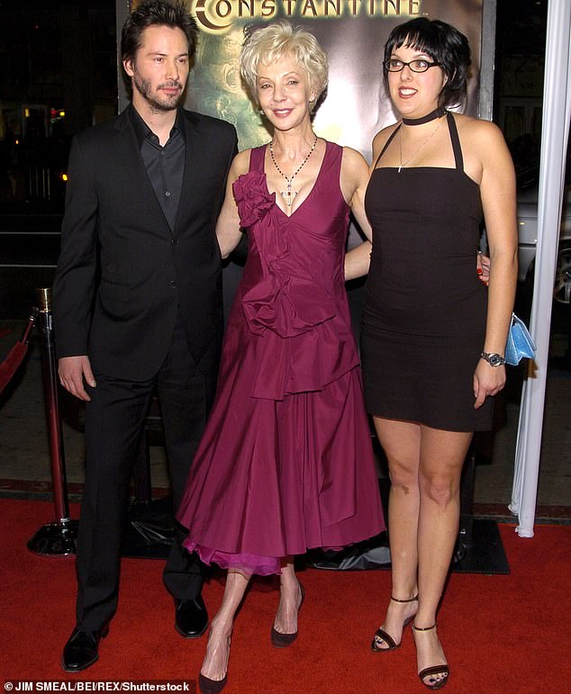 Family first: Reeves, mother Patricia Taylor and sister Karina Miller at the 2005 Constantine premiere