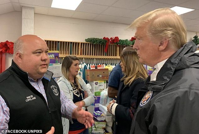 Former President Donald Trump met with Copeland after being impressed by the mayor's response after an EF-4 tornado struck Beauregard, Alabama, killing 23 people