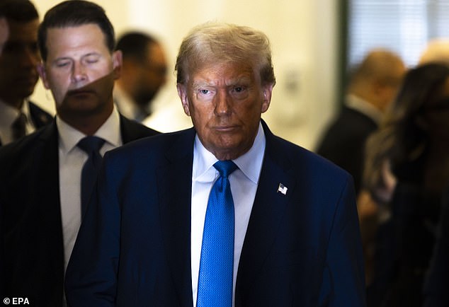 Biden allies argue that it is too early in the election cycle to take the poll seriously and point to Donald Trump's (above) legal troubles, where the former president was in the New York State Supreme Court on Monday.