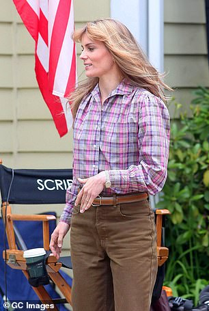 After getting married, they initially lived in California so that Langer could pursue her acting career in Hollywood.  pictured on the set of 'The Americans' in 2012